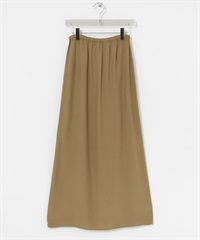 銅氨纖維嫘縈碎褶直筒裙(膚色-36-BEIGE)