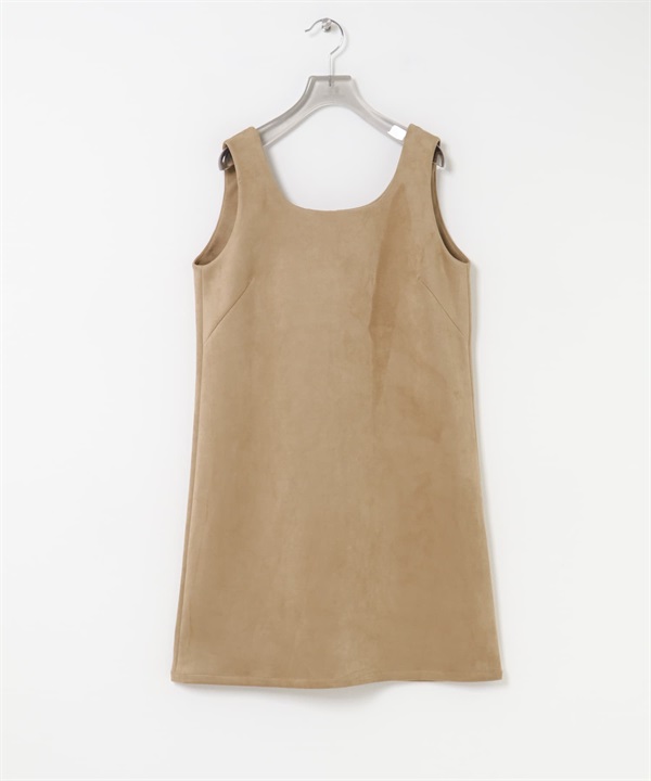 仿麂皮迷你洋裝(膚色-FREE-BEIGE)