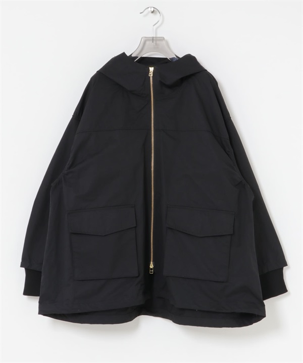 棉尼龍連帽登山外套(黑色-FREE-BLACK)