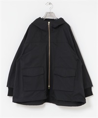 棉尼龍連帽登山外套(黑色-FREE-BLACK)