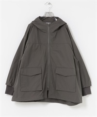 棉尼龍連帽登山外套(炭灰色-FREE-CHARCOAL GRAY)