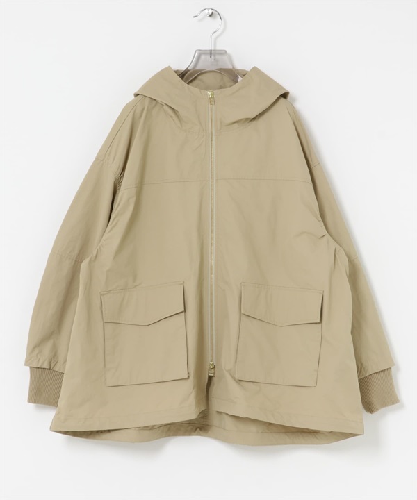 棉尼龍連帽登山外套(膚色-FREE-BEIGE)