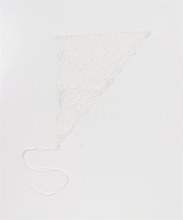 蕾絲三角披巾(米色-FREE-OFF WHITE)