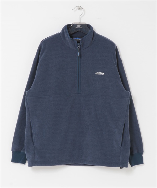 【別注】THOUSAND MILE / 針織刷毛半拉鍊套衫(藏青色-M-NAVY)
