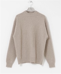 狐狸毛喀什米爾圓領針織衫(灰膚色-M-其他膚色)