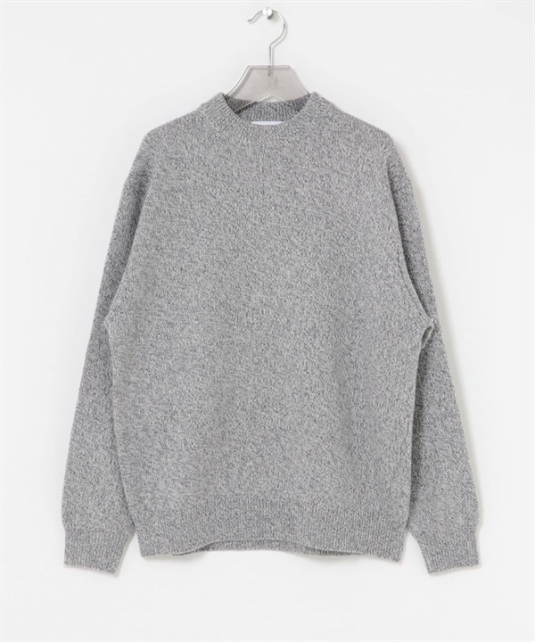 混色紗圓領針織衫(灰色-M-GRAY)