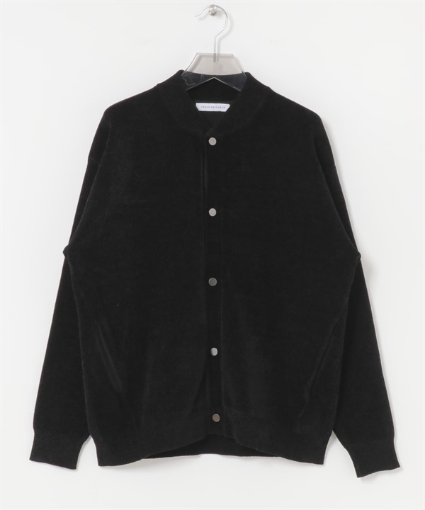 雪尼爾紗針織開襟衫(黑色-M-BLACK)