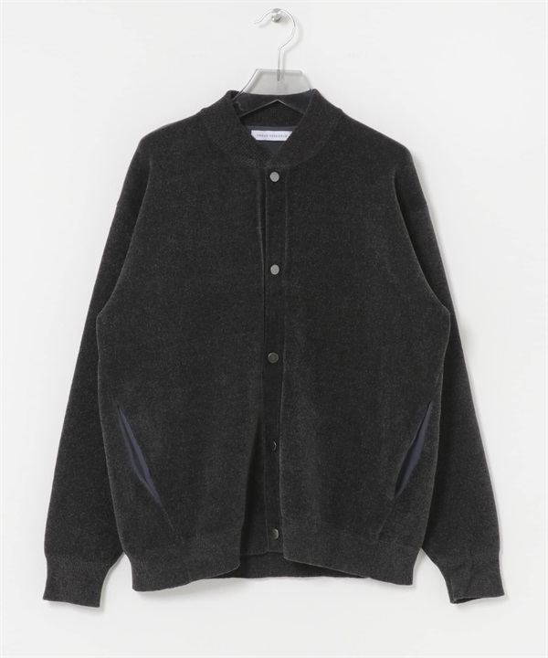 雪尼爾紗針織開襟衫(炭灰色-M-CHARCOAL GRAY)