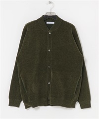 雪尼爾紗針織開襟衫(卡其綠-M-KHAKI)