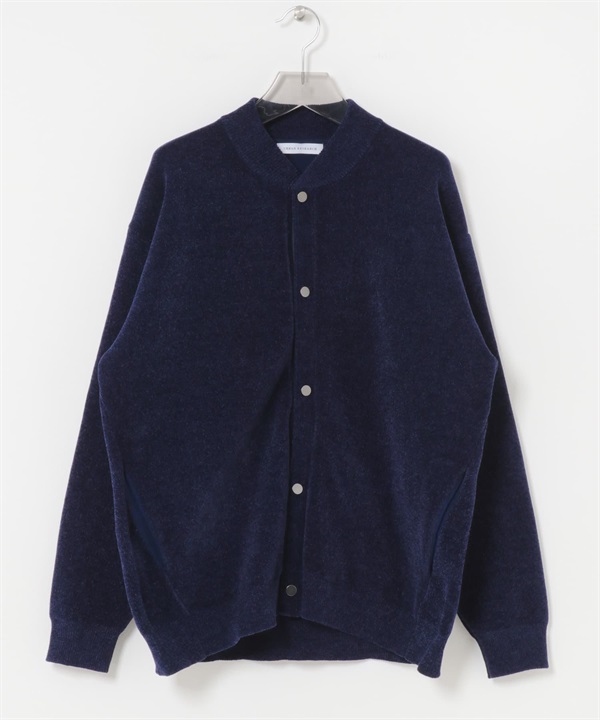 雪尼爾紗針織開襟衫(藏青色-M-NAVY)