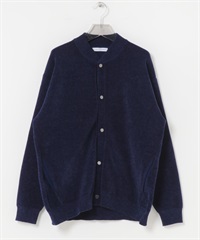 雪尼爾紗針織開襟衫(藏青色-M-NAVY)