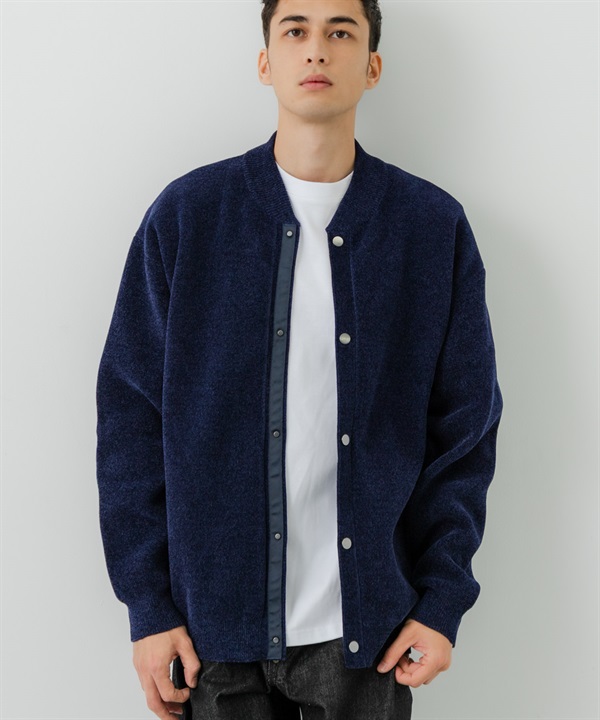 雪尼爾紗針織開襟衫