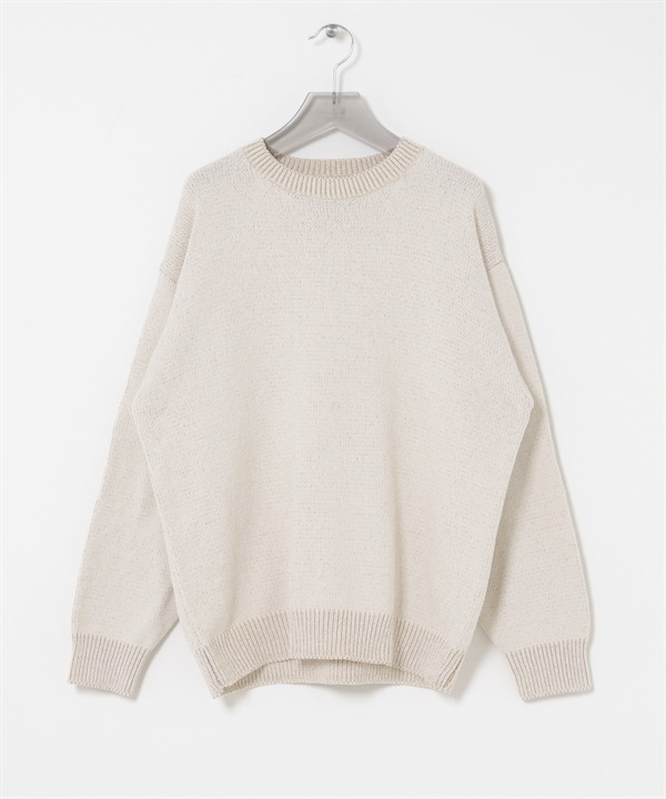 粗針雪尼爾紗針織衫(白色-M-OFF WHITE)
