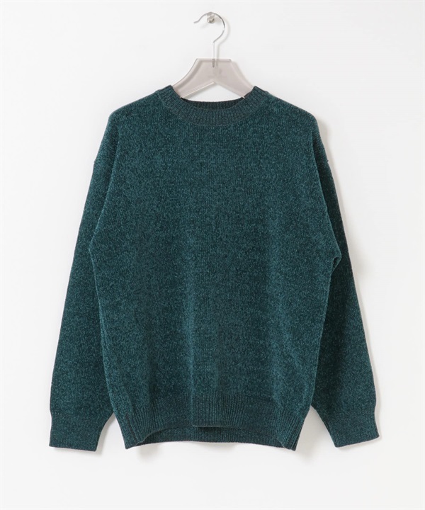 粗針雪尼爾紗針織衫(綠色-M-GREEN)