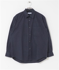 UR TECH 起毛棉質襯衫(深藍色格紋-M-其他藍色)