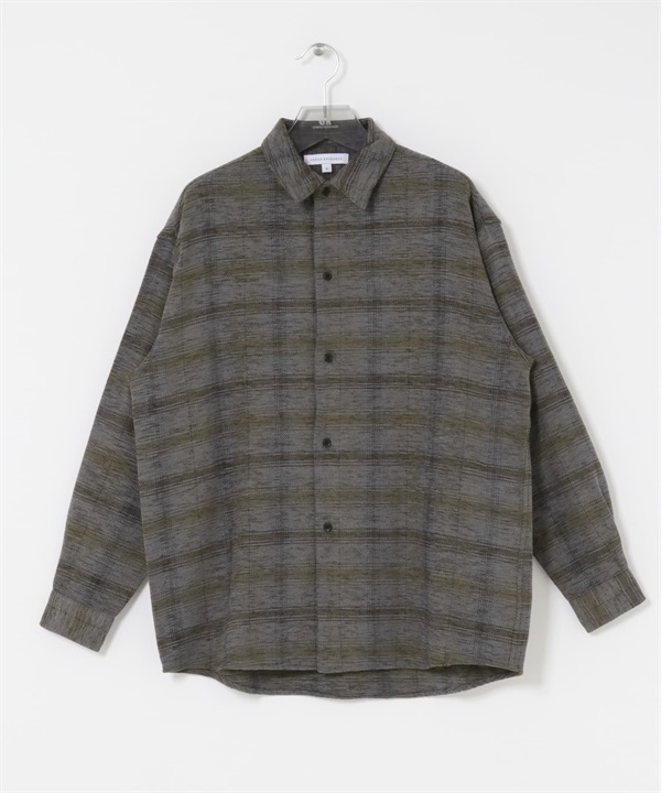 雪尼爾紗經典襯衫(淺格紋-M-其他灰色)