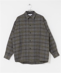 雪尼爾紗經典襯衫(淺格紋-M-其他灰色)