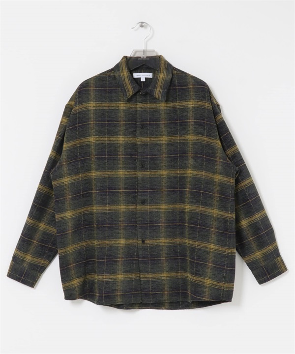 雪尼爾紗經典襯衫(深格紋-M-其他棕色)