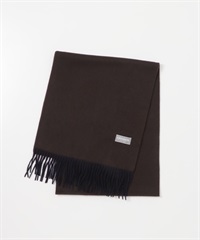 雙面喀什米爾圍巾(棕色x藏青色-FREE-COLOR A)