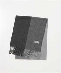 配色喀什米爾圍巾(炭灰色x灰色-FREE-其他灰色)