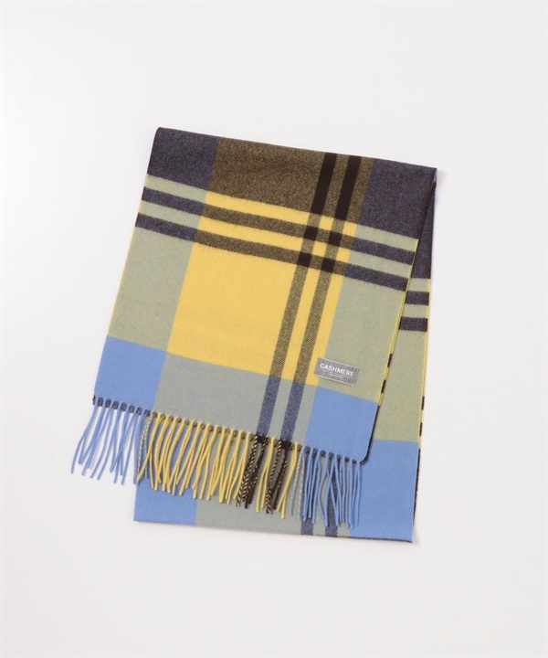 格紋喀什米爾圍巾(黃色格紋-FREE-其他黃色)