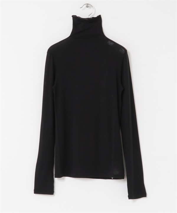 喀什米爾絲質高領上衣(黑色-FREE-BLACK)