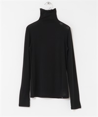 喀什米爾絲質高領上衣(黑色-FREE-BLACK)