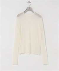 喀什米爾絲質圓領上衣(米白色-FREE-OFF WHITE)