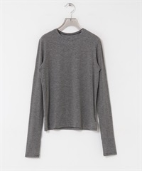 喀什米爾絲質圓領上衣(條紋-FREE-其他黑色)