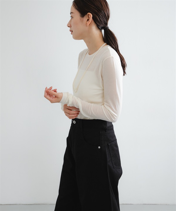 喀什米爾絲質圓領上衣