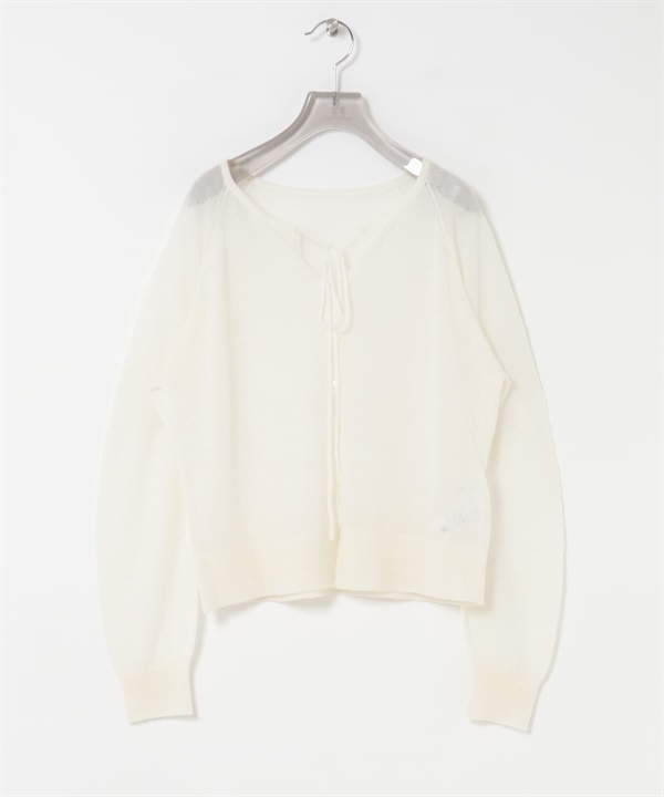 絨毛感短版開襟衫(米色-FREE-OFF WHITE)