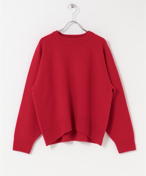 喀什米爾強縮圓領針織衫(RED-Free-RED)