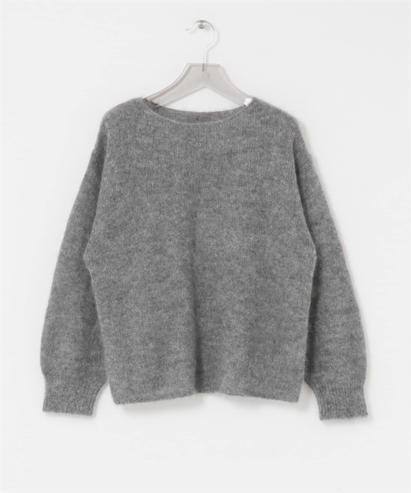 馬海毛寬鬆針織衫(淺灰色-FREE-CHARCOAL GRAY)