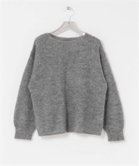 馬海毛寬鬆針織衫(淺灰色-FREE-CHARCOAL GRAY)