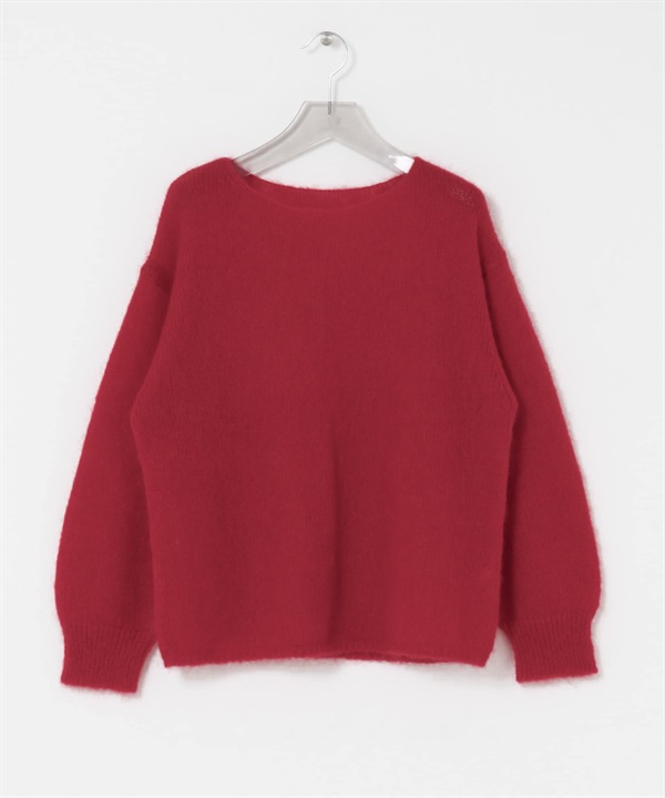 馬海毛寬鬆針織衫(紅色-FREE-RED)