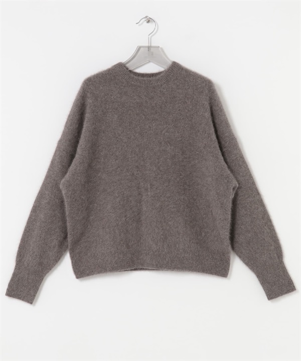 狐狸毛喀什米爾寬鬆針織衫(棕色-FREE-其他棕色)