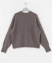 狐狸毛喀什米爾寬鬆針織衫(棕色-FREE-其他棕色)