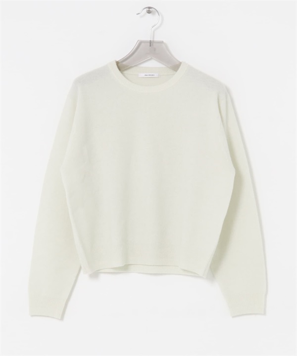 純羊毛圓領柔軟針織衫(米白色-FREE-OFF WHITE)