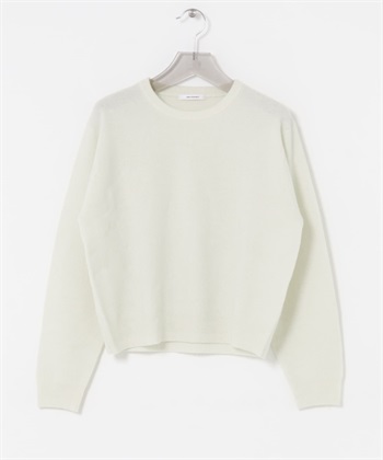 純羊毛圓領柔軟針織衫(米白色-FREE-OFF WHITE)