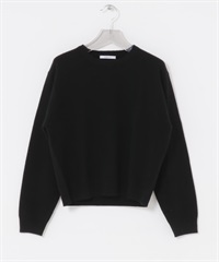 純羊毛圓領柔軟針織衫(黑色-FREE-BLACK)