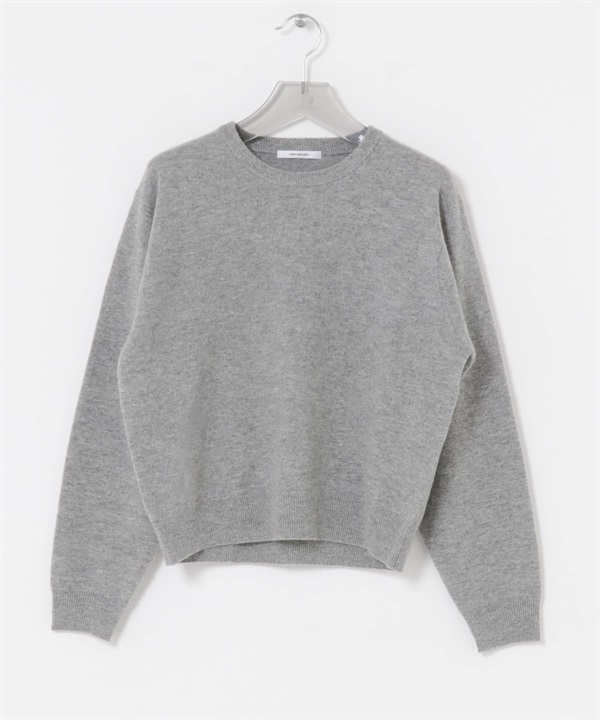 純羊毛圓領柔軟針織衫(灰色-FREE-GRAY)