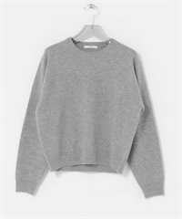 純羊毛圓領柔軟針織衫(灰色-FREE-GRAY)