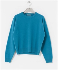 純羊毛圓領柔軟針織衫(藍色-FREE-BLUE)