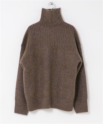 new basic 喀什米爾混絲高領針織衫(棕色-FREE-其他棕色)