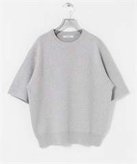 棉混喀什米爾五分袖針織衫(灰色-FREE-GRAY)