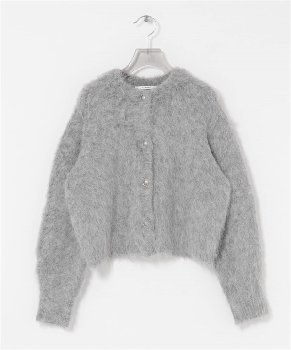 絨毛針織開襟衫(灰色-FREE-GRAY)