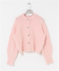 絨毛針織開襟衫(粉紅色-FREE-PINK)