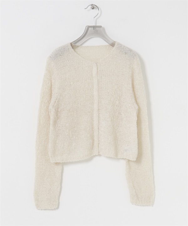 透膚雪尼爾紗短版開襟衫(米白色-FREE-OFF WHITE)