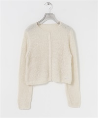 透膚雪尼爾紗短版開襟衫(米白色-FREE-OFF WHITE)