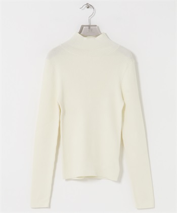 UR TECH 高領羅紋針織衫(米色-FREE-OFF WHITE)